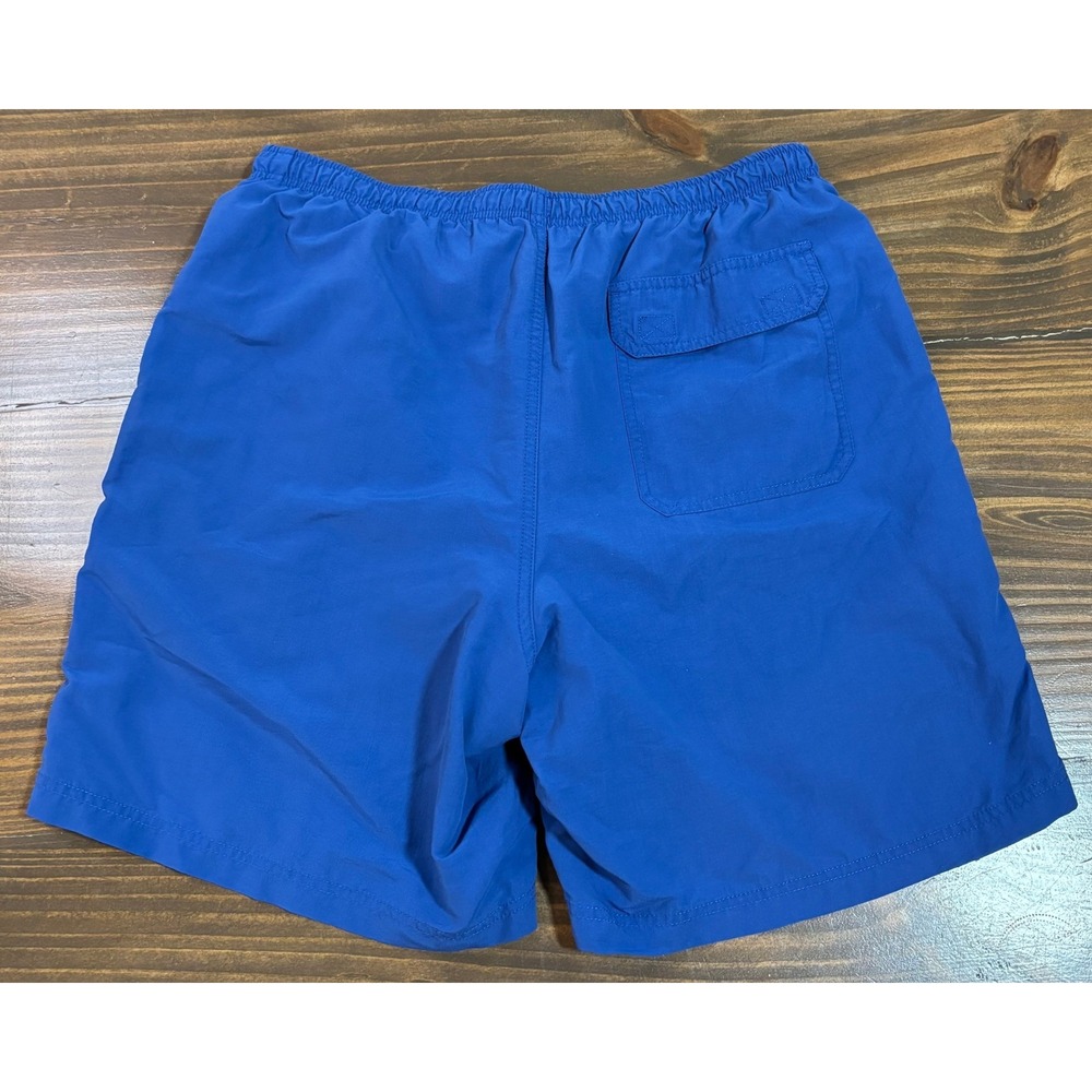 LL Bean Mens Supplex Nylon Swim Trunks Blue Mesh Lined Shorts Medium - Picture 3 of 11